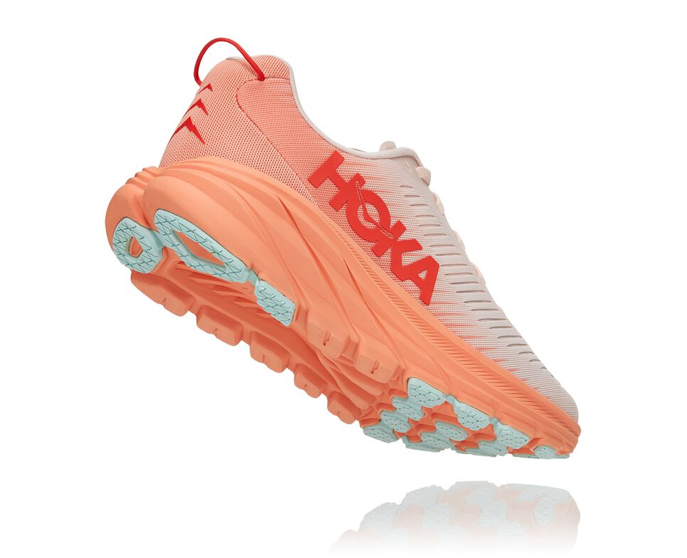 Women's Hoka One One Rincon 3 Road Running Shoes Silver Peony / Cantaloupe | CLGVHF659