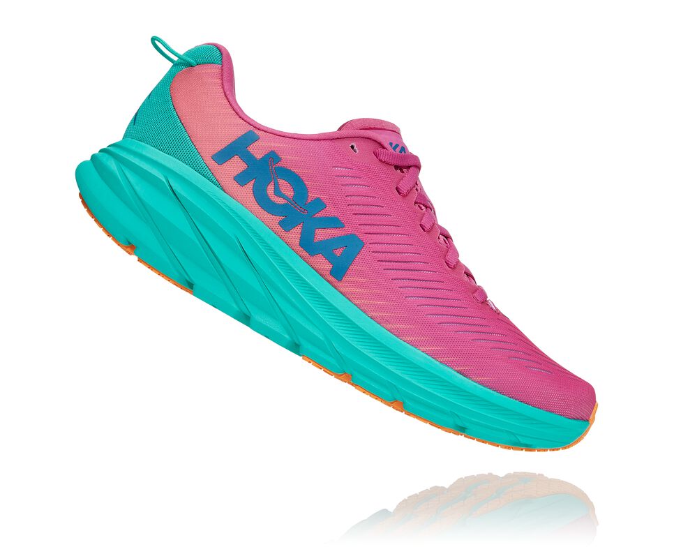 Women's Hoka One One Rincon 3 Road Running Shoes Phlox Pink / Atlantis | IGTLMH379