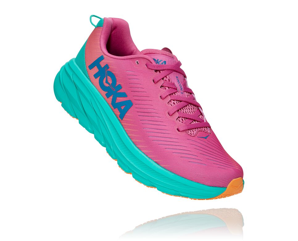 Women\'s Hoka One One Rincon 3 Road Running Shoes Phlox Pink / Atlantis | IGTLMH379