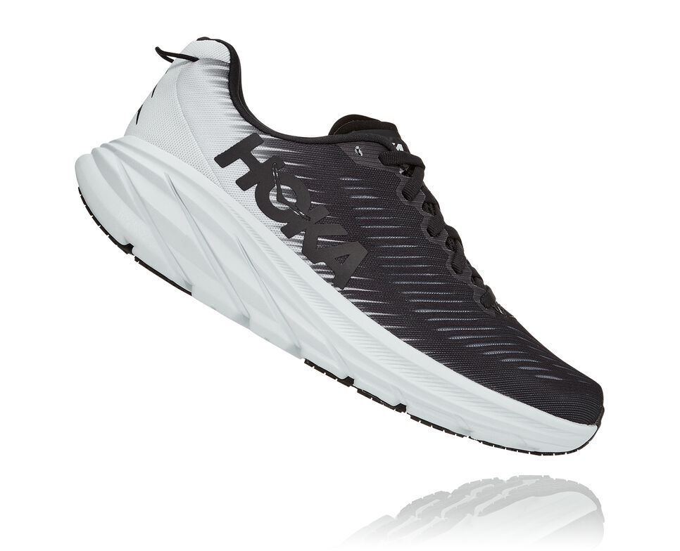 Women's Hoka One One Rincon 3 Road Running Shoes Black / White | VQDKGY635