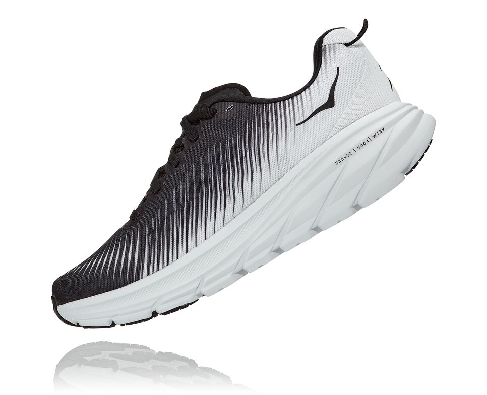 Women's Hoka One One Rincon 3 Road Running Shoes Black / White | VQDKGY635