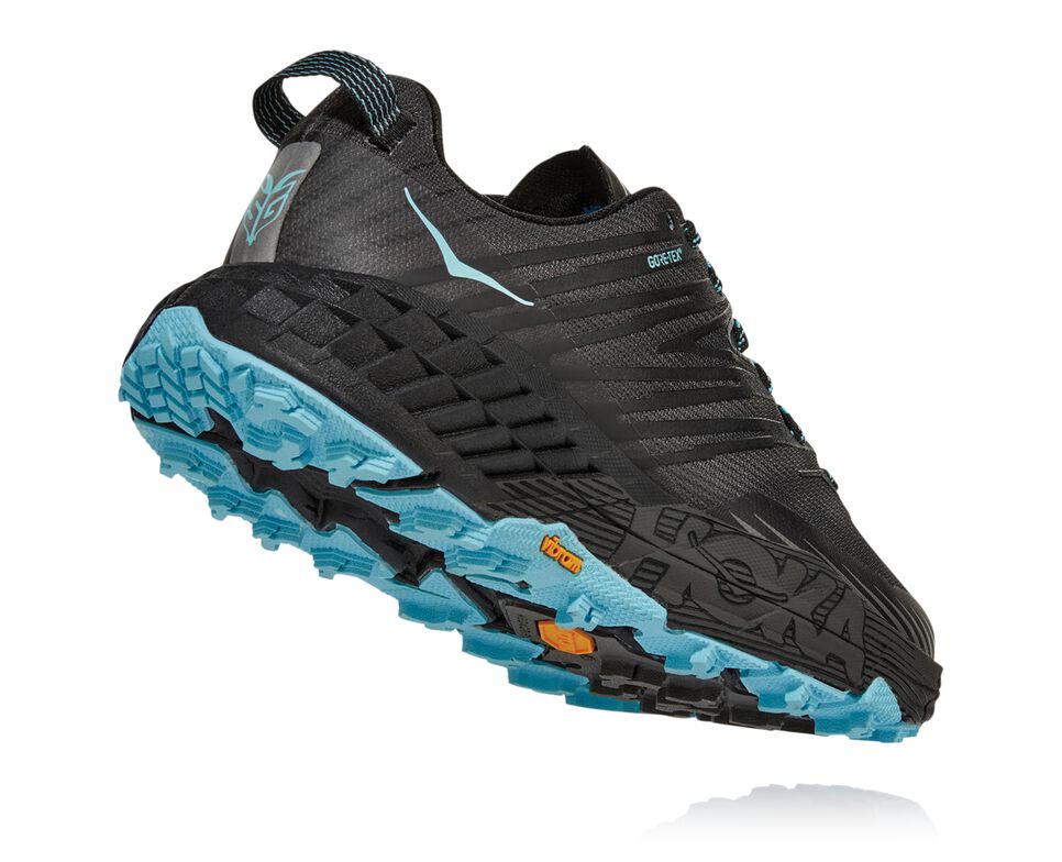 Women's Hoka One One Speedgoat 4 GORE-TEX Trail Running Shoes Anthracite / Dark Gull Grey | KDVIUB143