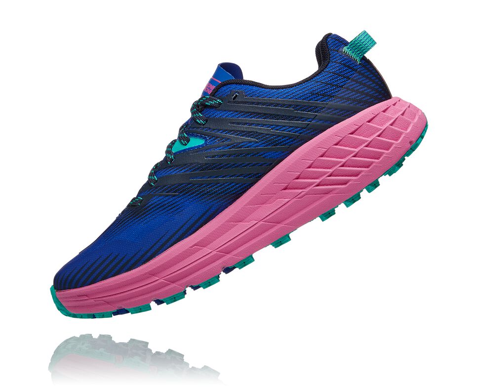 Women's Hoka One One Speedgoat 4 Trail Running Shoes Dazzling Blue / Phlox Pink | EVIGBL721