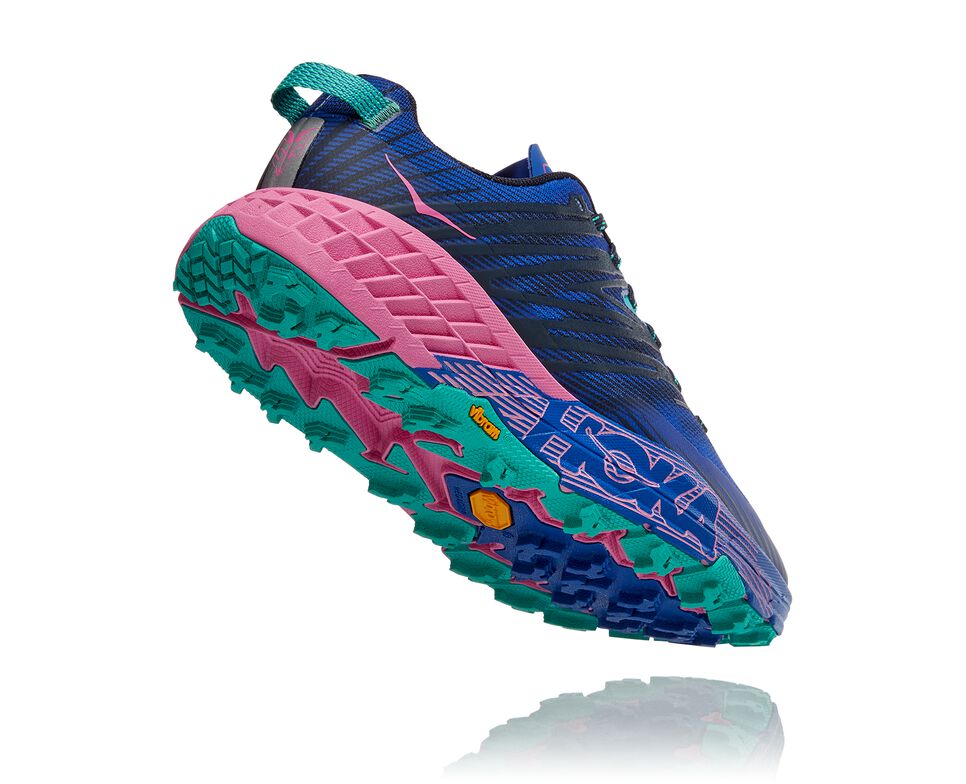 Women's Hoka One One Speedgoat 4 Trail Running Shoes Dazzling Blue / Phlox Pink | EVIGBL721