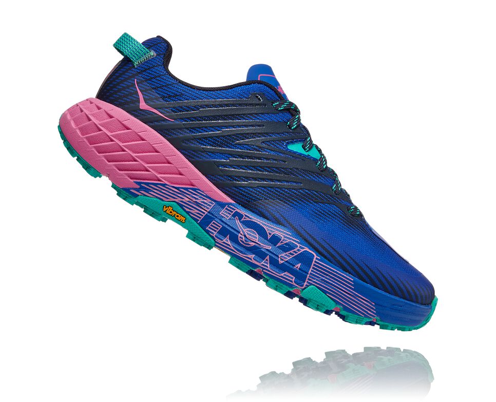 Women's Hoka One One Speedgoat 4 Trail Running Shoes Dazzling Blue / Phlox Pink | EVIGBL721