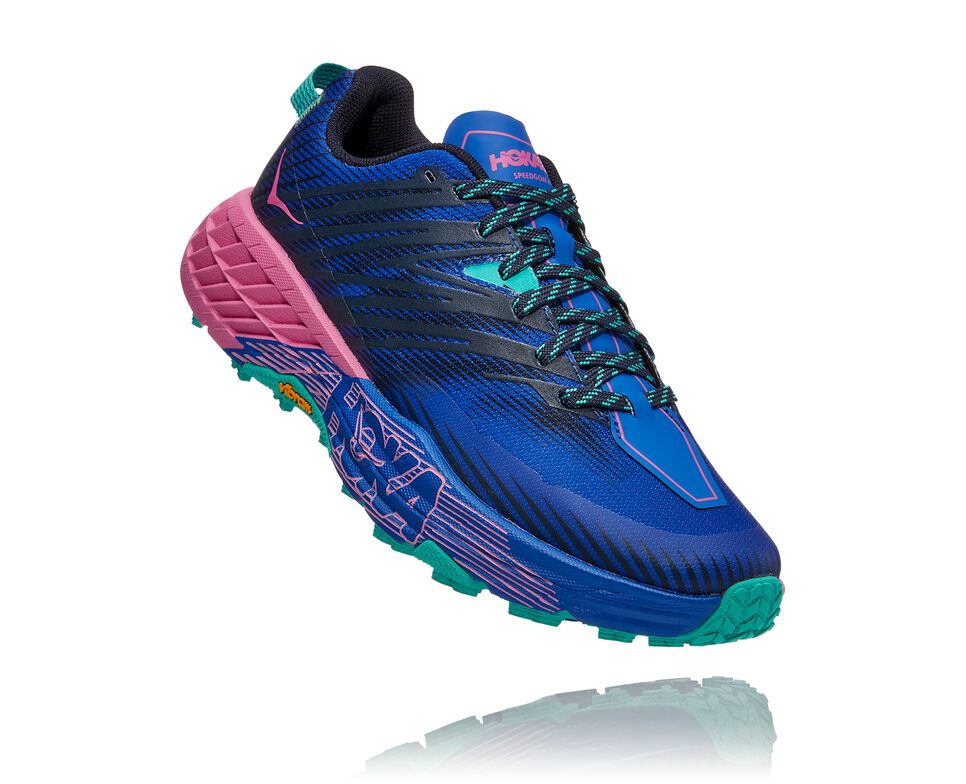 Women\'s Hoka One One Speedgoat 4 Trail Running Shoes Dazzling Blue / Phlox Pink | EVIGBL721