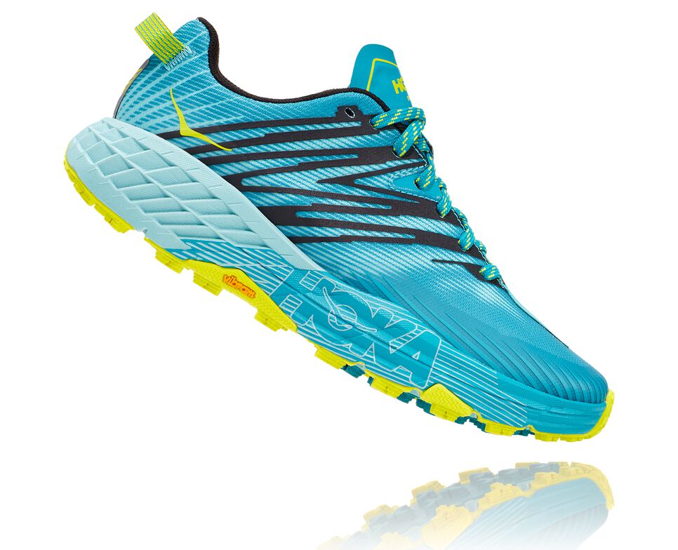 Women's Hoka One One Speedgoat 4 Trail Running Shoes Capri Breeze / Angel Blue | IXLAJV076