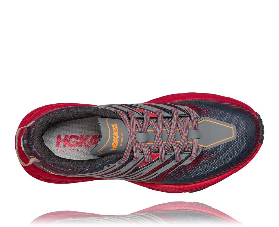 Women's Hoka One One Speedgoat 4 Trail Running Shoes Castlerock / Paradise Pink | JYFOMN178