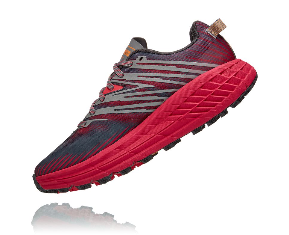 Women's Hoka One One Speedgoat 4 Trail Running Shoes Castlerock / Paradise Pink | JYFOMN178