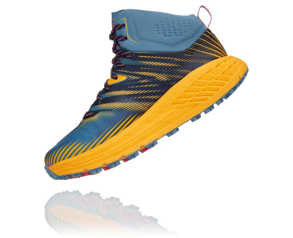 Women's Hoka One One Speedgoat Mid GORE-TEX 2 Trail Running Shoes Provincial Blue / Saffron | EKTGSP289