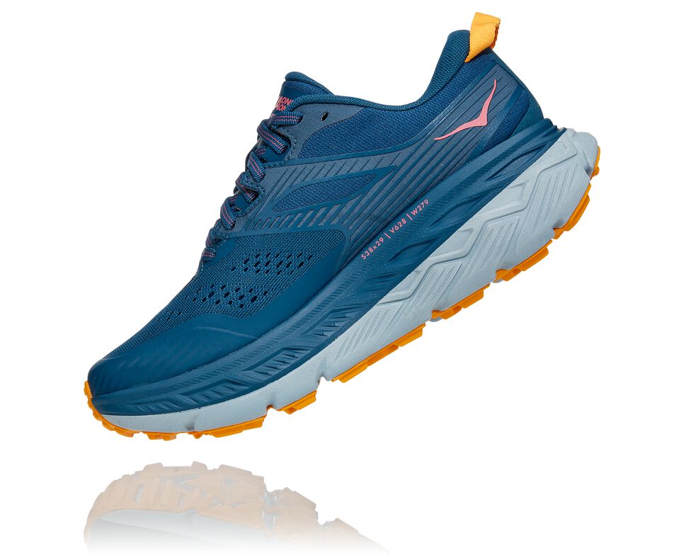 Women's Hoka One One Stinson Atr 6 Trail Running Shoes Moroccan Blue / Saffron | CGIEJV402