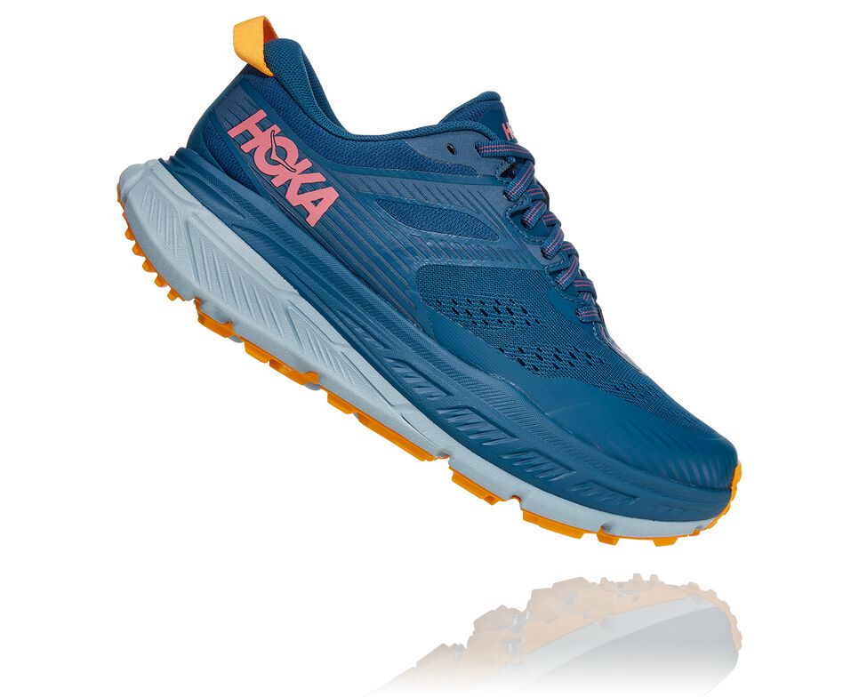 Women's Hoka One One Stinson Atr 6 Trail Running Shoes Moroccan Blue / Saffron | CGIEJV402