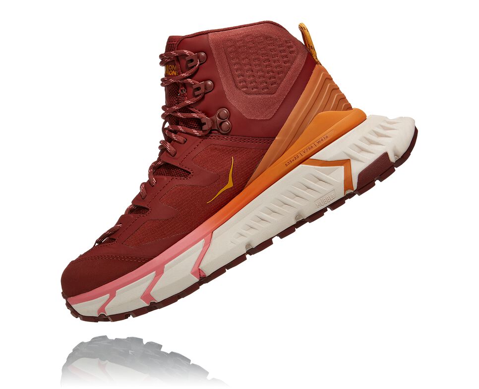 Women's Hoka One One TenNine Hike GORE-TEX Hiking Boots Cherry Mahogany / Strawberry Ice | RZWHQX390