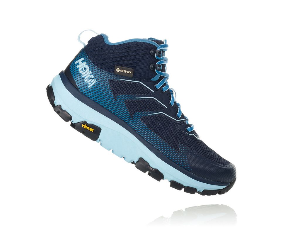 Women's Hoka One One Toa GORE-TEX Hiking Boots Black Iris / Aquamarine | TCFNLI543