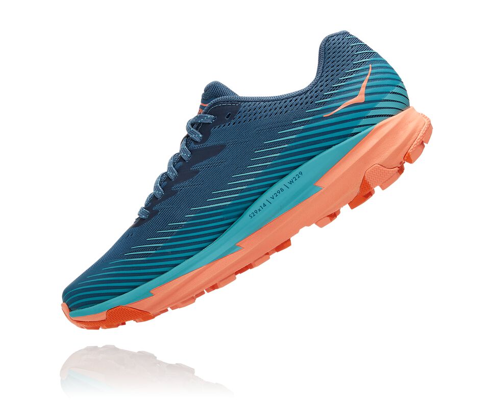 Women's Hoka One One Torrent 2 Trail Running Shoes Real Teal / Cantaloupe | FASVYO613