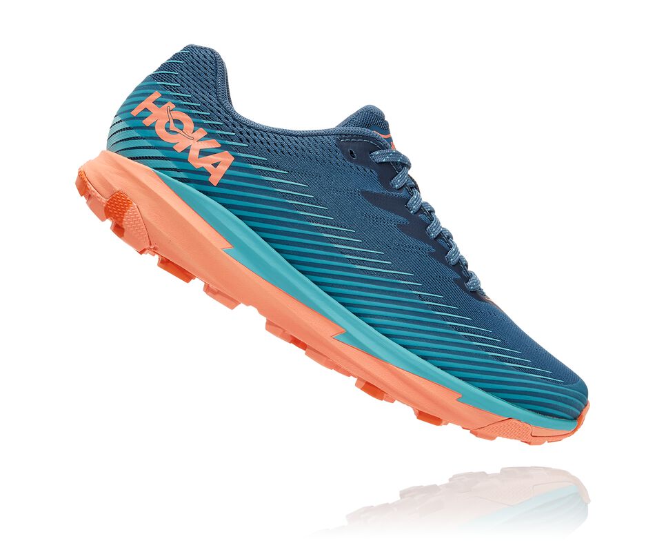 Women's Hoka One One Torrent 2 Trail Running Shoes Real Teal / Cantaloupe | FASVYO613