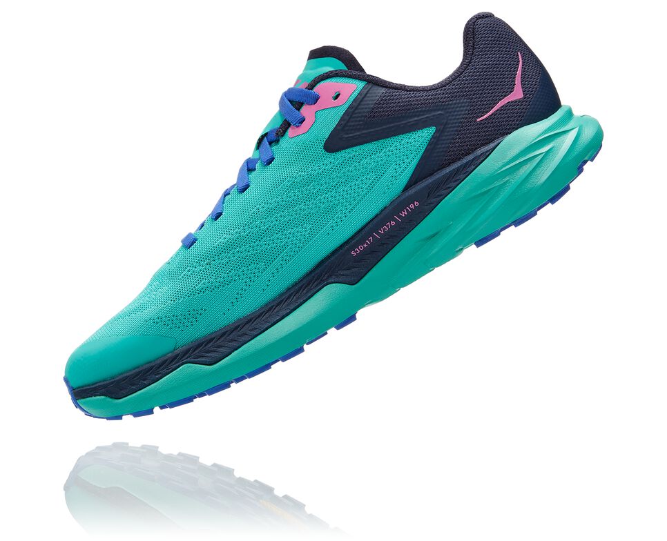 Women's Hoka One One Zinal Trail Running Shoes Atlantis / Outer Space | BVJFYI295