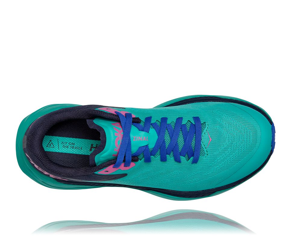 Women's Hoka One One Zinal Trail Running Shoes Atlantis / Outer Space | BVJFYI295